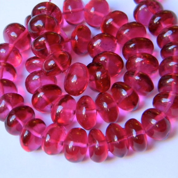 Hot Pink Quartz 11MM Smooth Polished Rondells 16 Stones