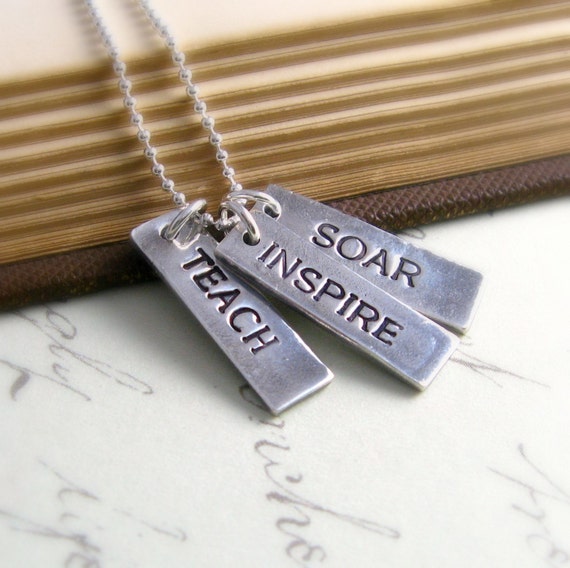 Items similar to Teacher Appreciation Necklace Personalized Teacher