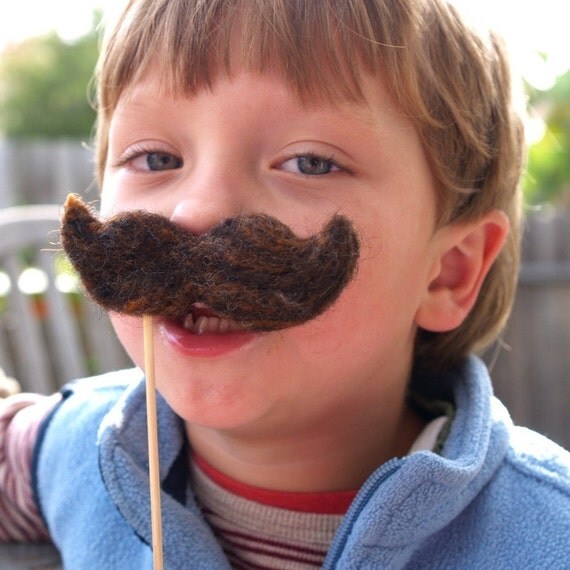 Items similar to Wool Moustache, handmade mustache woolly hairy fun