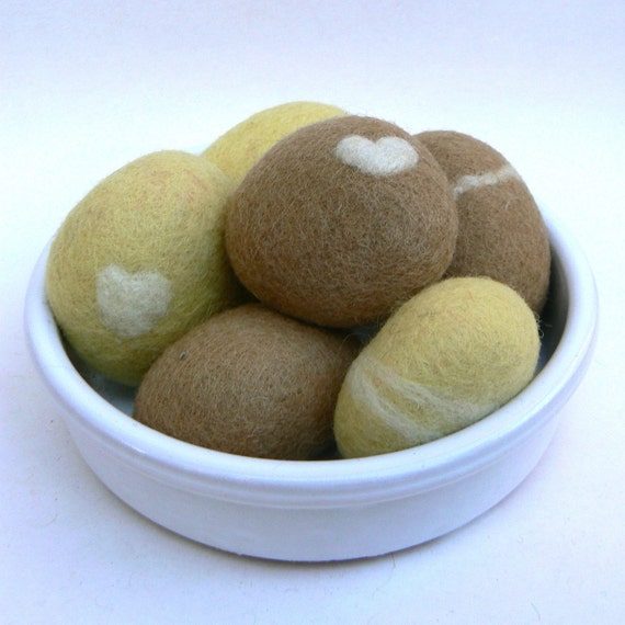 Felted Stones rocks pebbles wool felt home decor by Fairyfolk