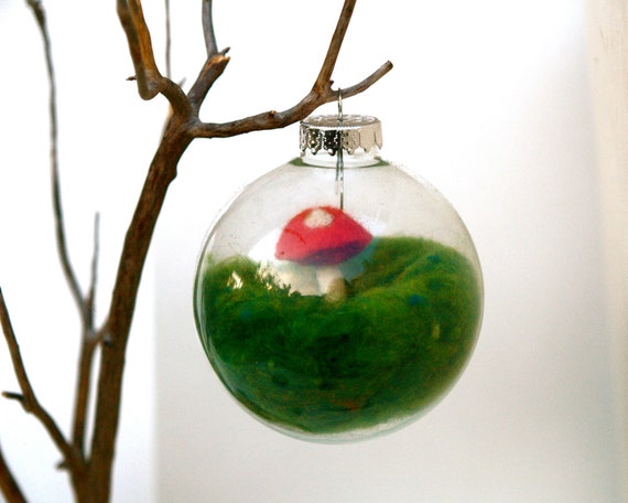 handmade ornament toadstool glass globe tree decoration handmade ornament toadstool glass globe tree decoration