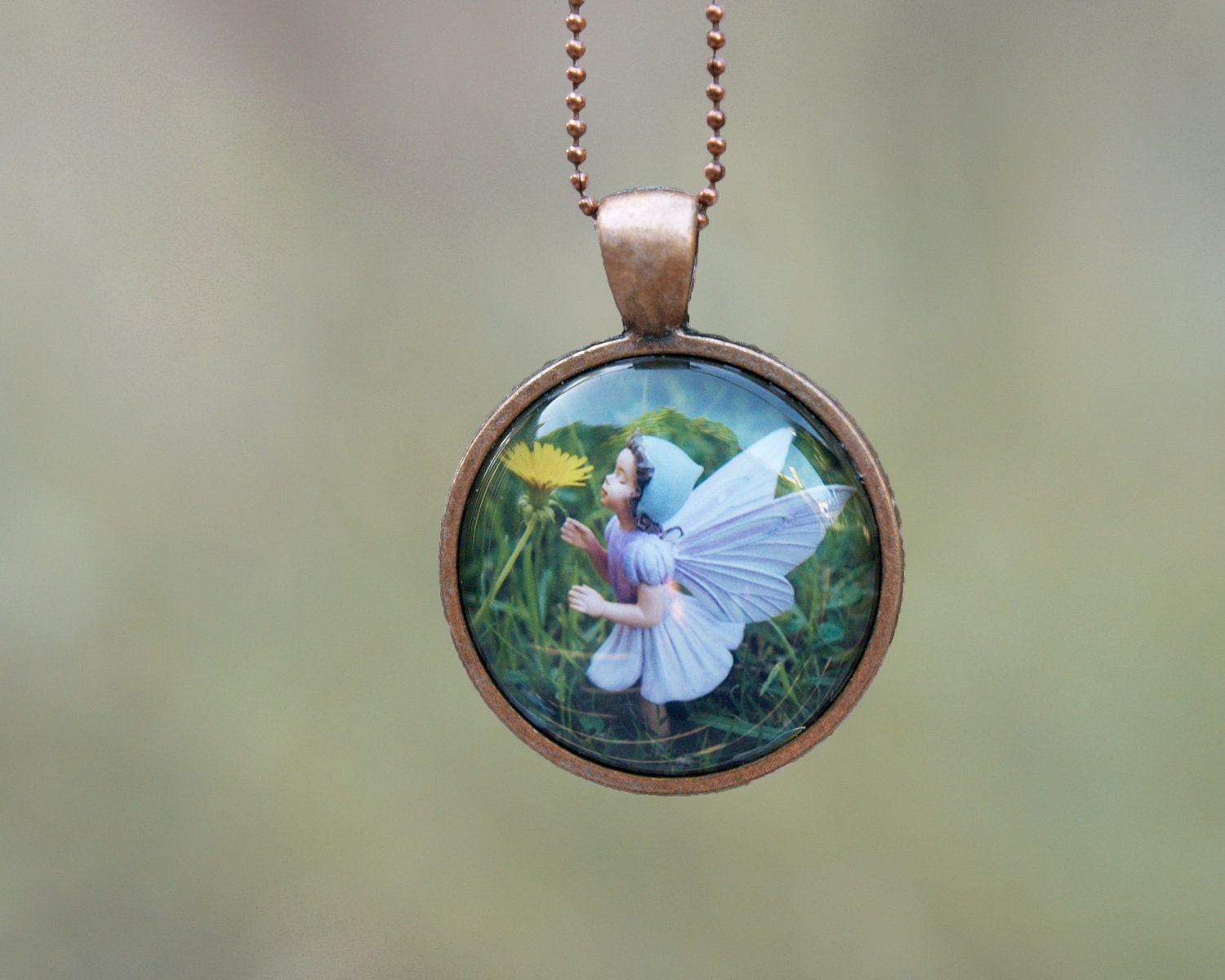 Flower Fairy Necklace Wearable Art Pendant magical jewelry