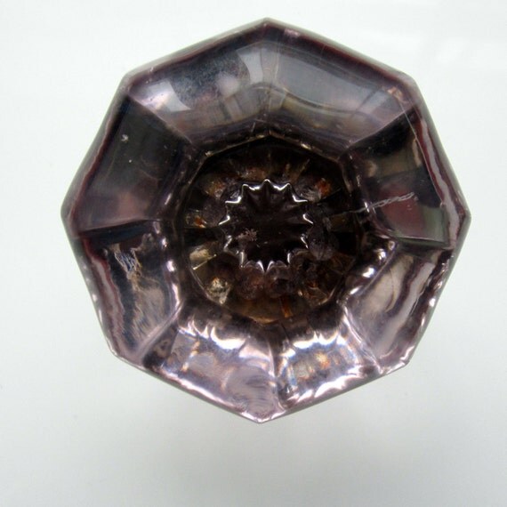 Antique Amethyst Purple Glass Door Knob Vintage