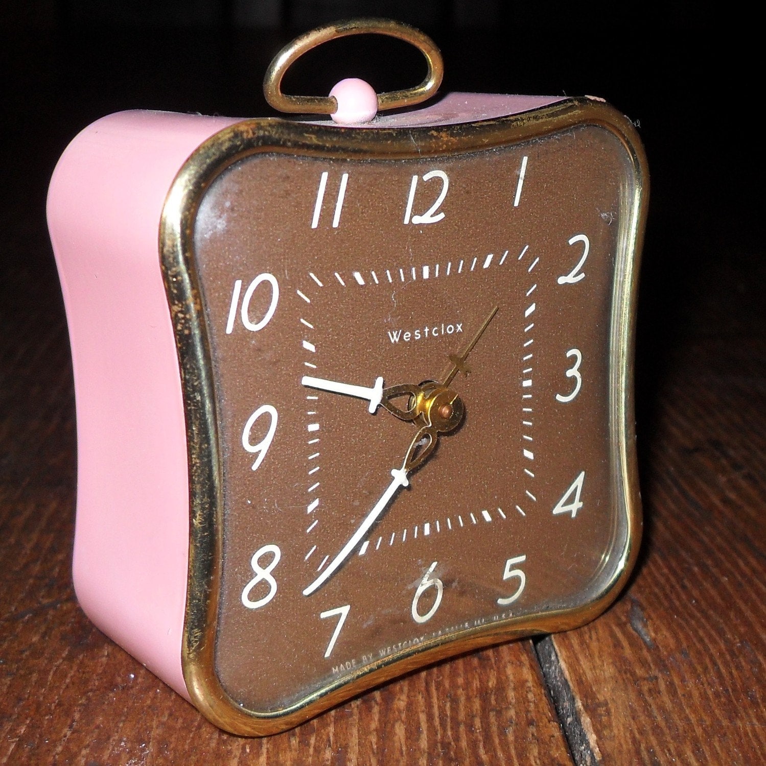 Darling Vintage Westclox Pink Miniature Alarm Clock Works