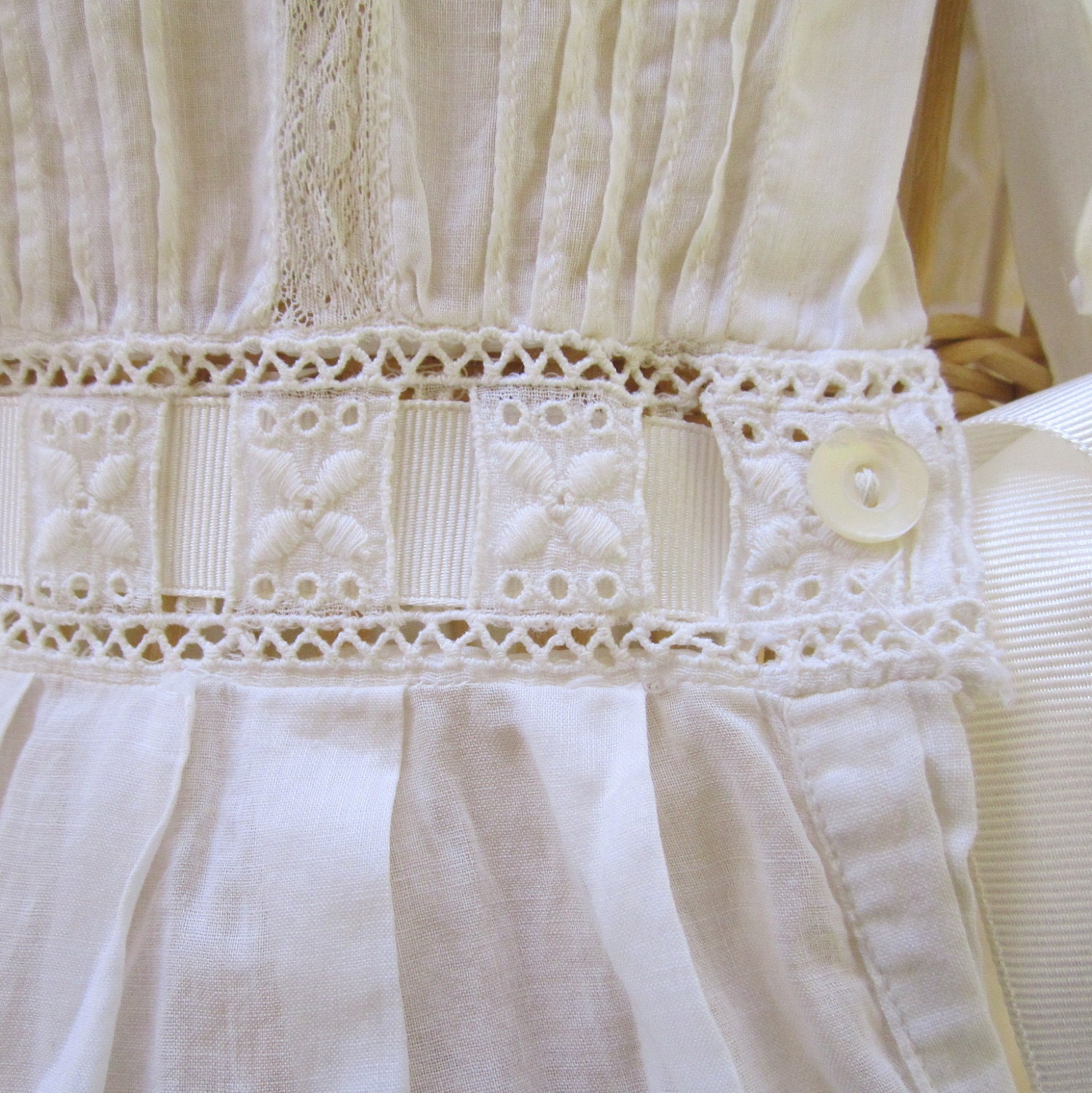 White Confirmation Dress 1930s Lace Antique by nanascottagehouse