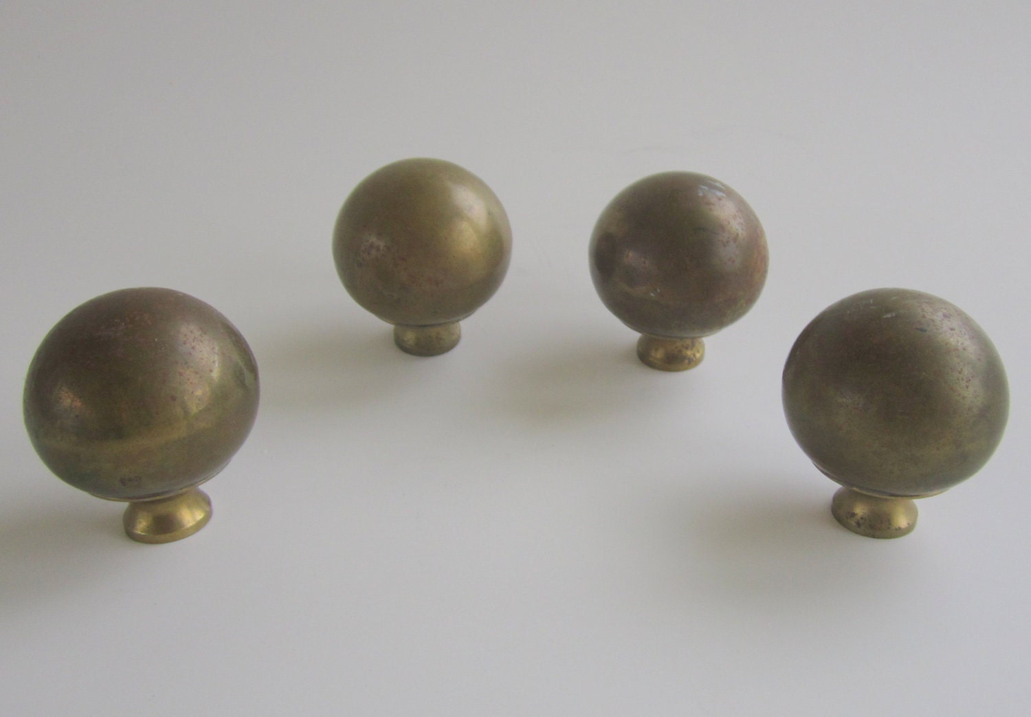 Vintage Brass Bed Finials Knobs Balls set of 4