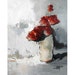 Red and Gray Flower Still Life Impasto Oil Painting on Canvas Half Dozen 24x30