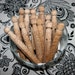 Vintage Style Wooden Clothespins - French Script - Stamped and Distressed - Set of Ten