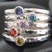 Birthstone Rings / PURCHASE ANY 5 CUBIC ZIRCONIA STACKED RINGS AND SAVE / Handmade Silver Rings sizes 4 thru 8 / Mothers Ring