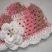Neopolitan hand Crocheted hat for infants\/toddler\/girls