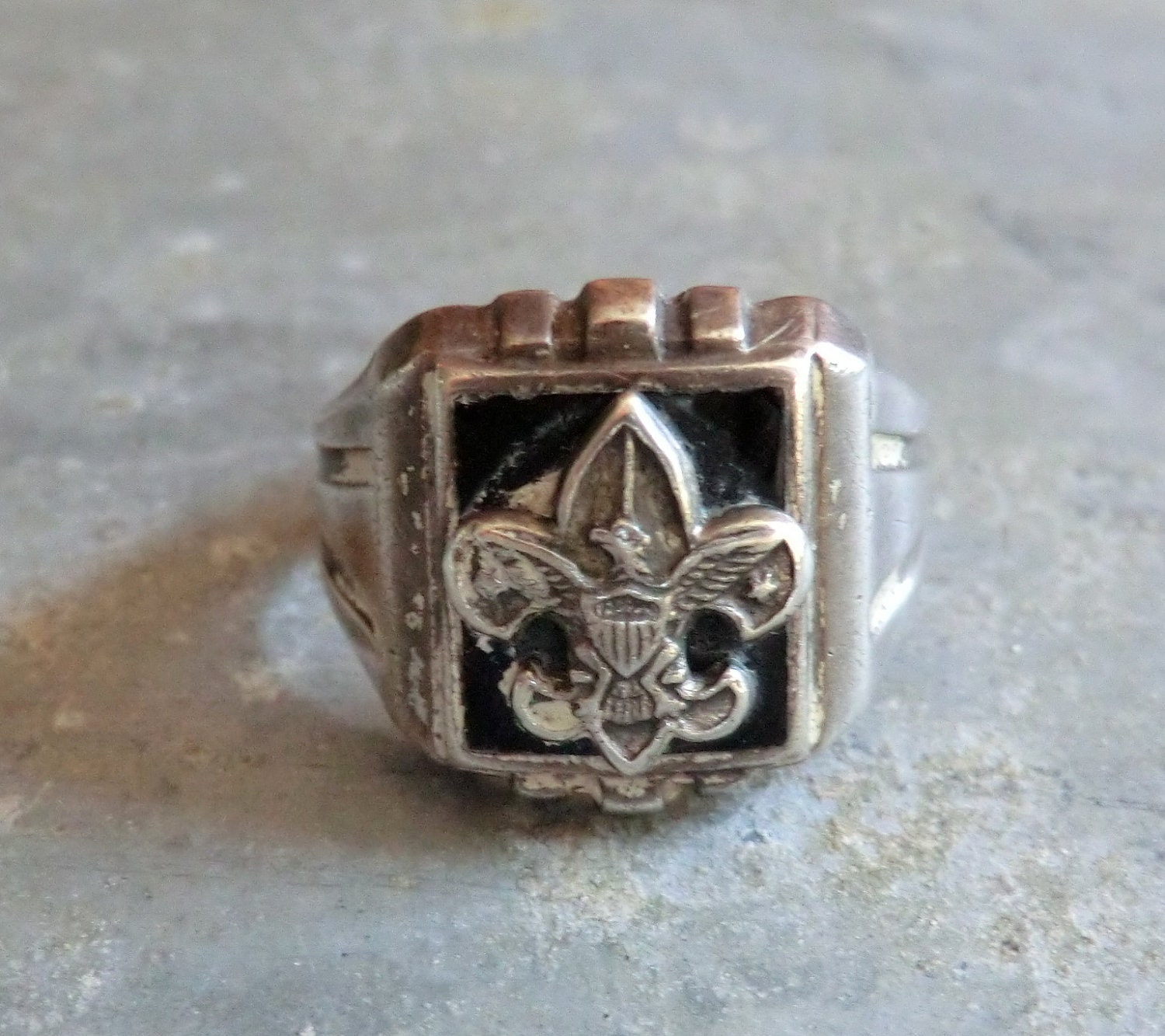 Vintage Sterling Silver Boy Scout Ring Circa 1950