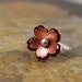 RESERVE for M - Copper Double Cherry blossom Ring Metalsmithing, Sakura Jewelry, Valentines jewelry