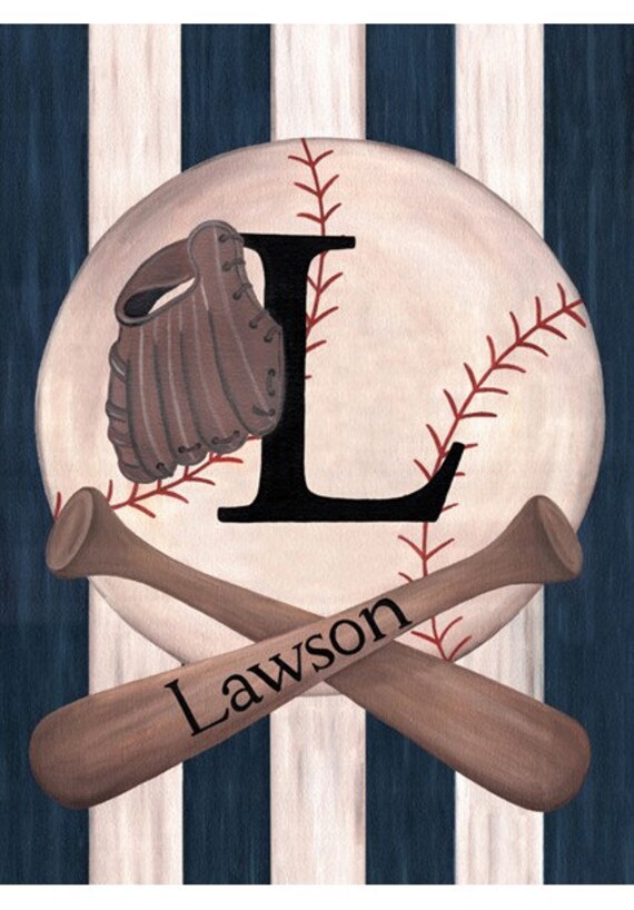 Baseball Vintage Sports Collection Wall Hanging Blue Bedroom