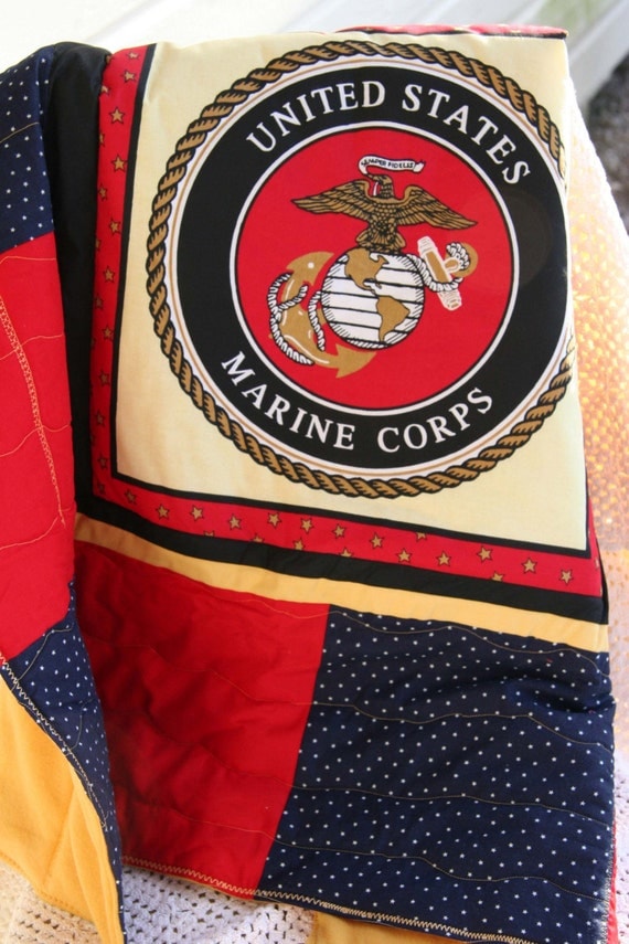 Marine Corp Emblem Baby Quilt