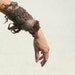 Felted cuff bracelet brown