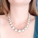 SUPER SALE --- Vintage Graduated Bead Silvertone Necklace