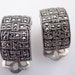 SALE ----- Vintage Sterling Demilune Marcasite Block Earrings