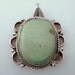 SALE ---- Antique Native American Sterling Pendant with Large Green Turquoise Stone
