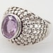 SALE ---- Size 10 Bursting Sterling Dots Vintage Amethyst Ring