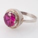 Size 8.75 Vintage Sterling Rose Colored Glass Gem Ring