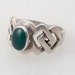 Size 4 Vintage Celtic Knots and Green Glass Ring