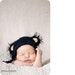 Super Soft Textured Crochet Newborn Hat 'Little Bear' With Fuzzy Ears BLACK COLOR GREAT PHOTO PROP GREAT BABY SHOWER GIFTS