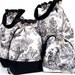 Knitting Gift Set - NEW Knitting Bag Crochet Project Bag Drawstring WIP - Set of 4 Bags - Day of the Dead Toile