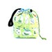 Sock Knitting Bag Drawstring Project Bag Hexipuff Small Wip Bag Crochet Supplies -Summer Days Bug Jars Green Blue