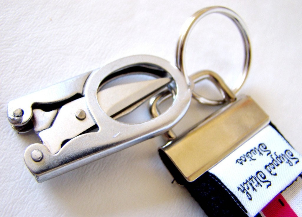 Wristlet Travel Sew Scissor Key Fob Key Lanyard Chain Brown