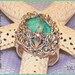 OOAK Ring - Wire wrapped sterling silver ring with frog and turquoise cab