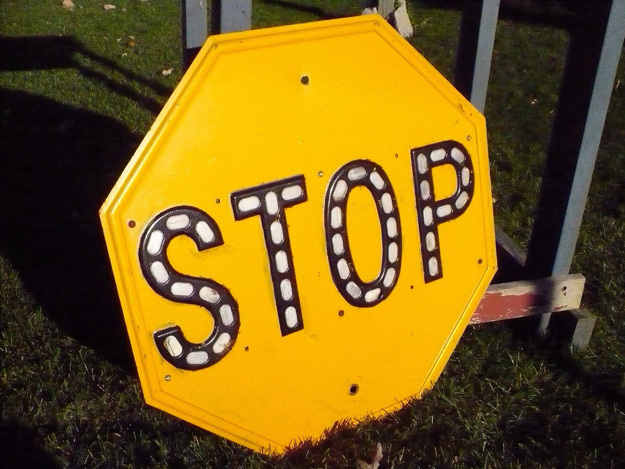 Yellow Stop Sign Reserved for Michele Kuntz