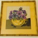 Vintage floral needlepoint in green faux bamboo frame