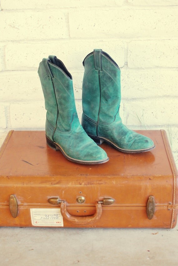 teal cowboy boots for women