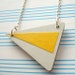 Yellow Arrow - Wooden Triangle Necklace