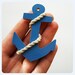 Wooden Nautical Anchor and Rope Brooch