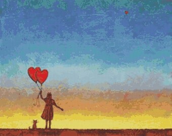 Modern Cross Stitch Kit By Robert Bretz 'If You Love Someone'
