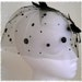 Veil Hat Birdcage Hat with Black Dots and Black Ribbons
