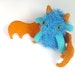 blue and orange dragon crochet amigurumi