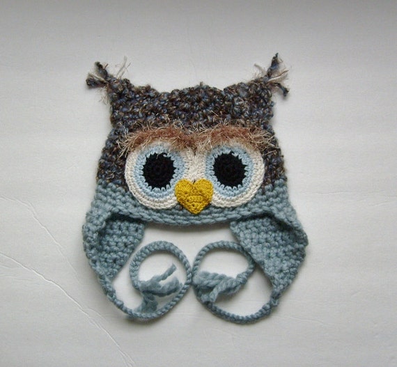 Items similar to Fuzzy Owl Hat on Etsy