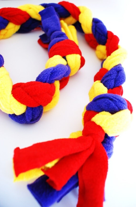 Giant Chew Fleece Triple Braid Dog Toy Super Rope Tug