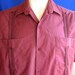 Vintage Burgundy Red Guayabera Button Down Shirt