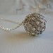 Inner Sparkle Necklace - Rhinestone Ball Large on Silver Plate Chain