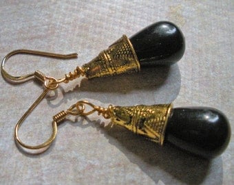 Black Onyx teardrop earrings
