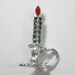 Vintage Dodds Doddz Candlestick Brooch Pin Rhinestones Signed Christmas 50s 60s