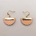 Leather Earrings - Orange, Red and Mint Chevron