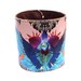 Leather cuff / wallet wristband - Tropical jungle and parrot