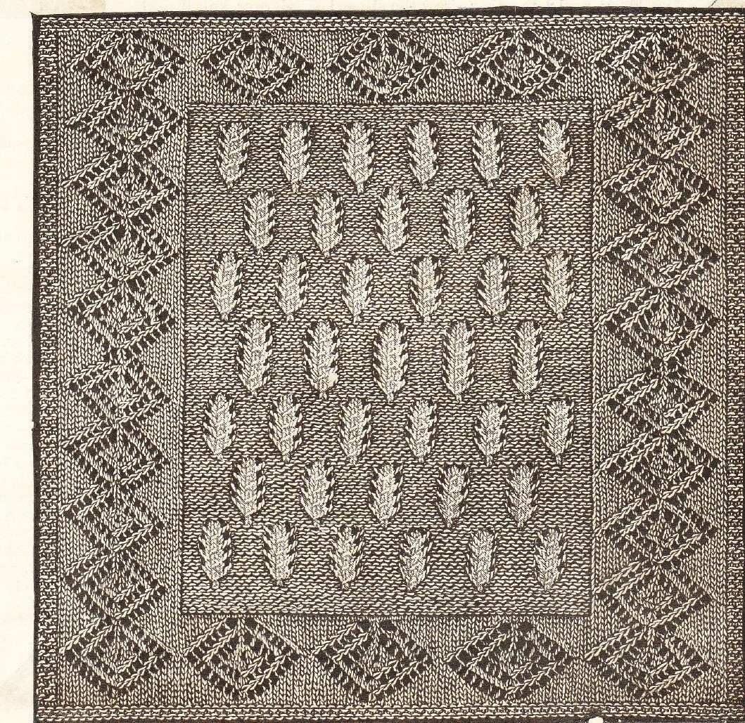 Vintage knitting pattern square for quilt by ...