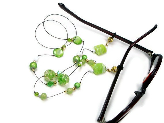 Beaded Glasses Necklace Reading Glasses Holder by TJBdesigns