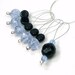 Beaded Knitting Stitch Markers Set, Snag Free, DIY Knitting Tools, Gift for Knitter, Icy Blue, Black, TJBdesigns