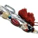 Rusty Brown and Black Beaded Scissor Fob